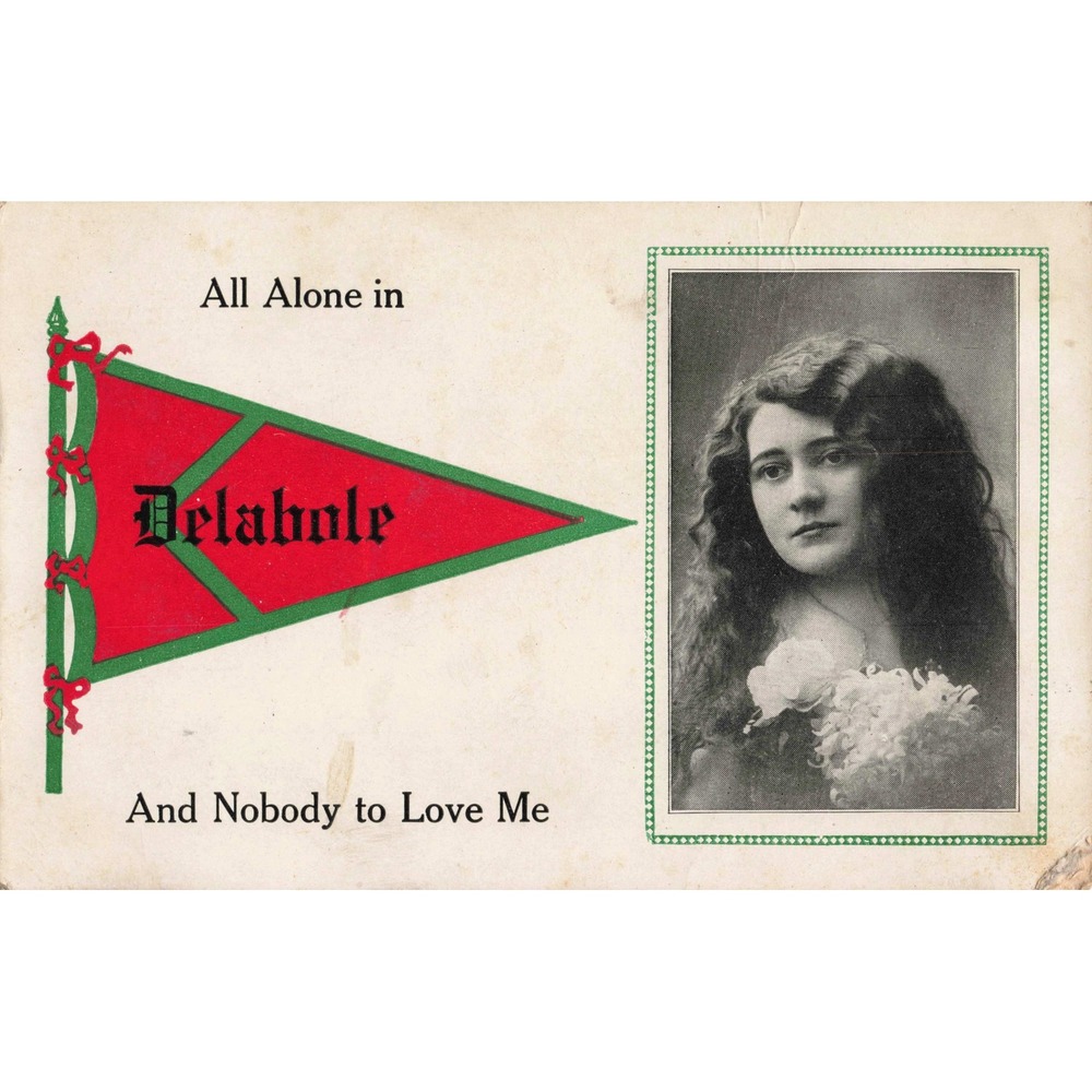Delabole PA Pennsylvania Postcard 1910 Pennant Woman Portrait Divided Back Used - Picture 1 of 2